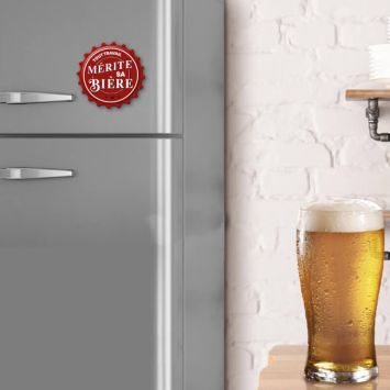 Décapsuleur magnétique affectif - Tout travail mérite sa bière - Collection Famille d'Amour