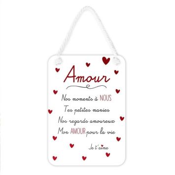 Plaque affective - Amour - Collection Famille d'Amour | jourdefete.com