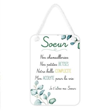 Plaque affective - Sœur - Collection Famille d'Amour | jourdefete.com