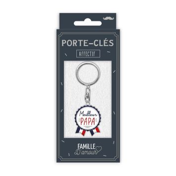 Porte-clé affectif - Meilleur Papa - Collection Famille d'Amour
