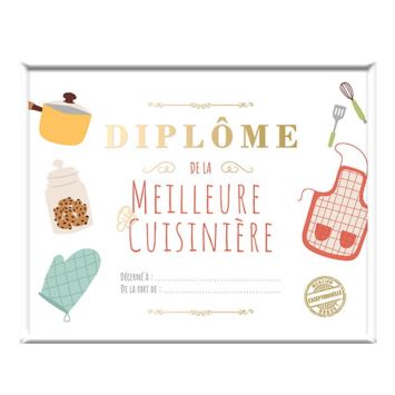 cadre diplôme meilleure cuisinière | jourdefete.com