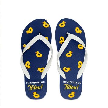 Tongs "Tranquillou Bilou" - Collection Claquettes Chaussettes | jourdefete.com