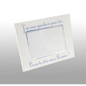 Cadre Photo "Veux-tu être mon Parrain" - Bleu | jourdefete.com