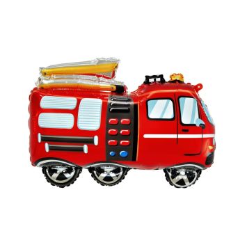 Ballon aluminium camion de pompier rouge pour décoration d’anniversaire enfant | jourdefete.com