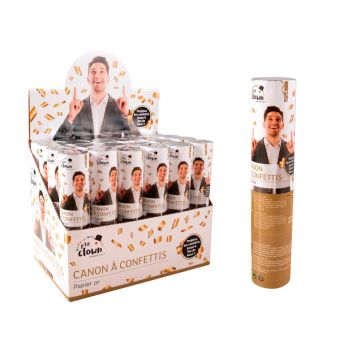 Canon à confettis dorés de 20 cm | jourdefete.com