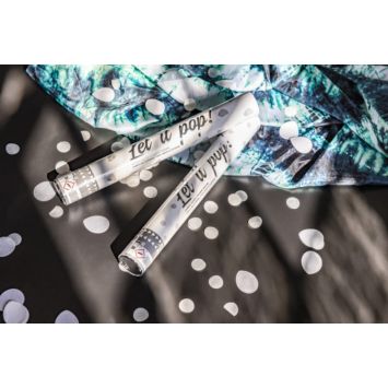 Canon à confettis ronds en papier - 40 cm - Blanc