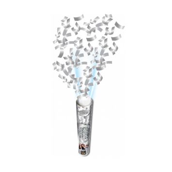 canon de 30 cm à confettis de couleur argent