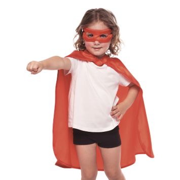 Cape et masque de super-héros pour enfant - Couleur au choix
