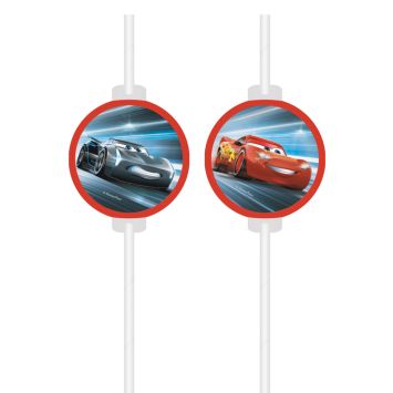 Pailles médaillon Cars Victory is Mine avec Flash McQueen et Jackson Storm | jourdefete.com