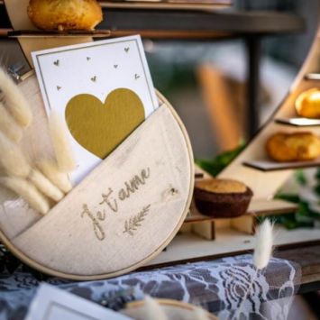 Carte à gratter avec enveloppe petit cœur