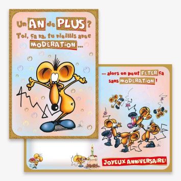 Carte d’Anniversaire Grand Format avec Enveloppe - "Un an de plus ?" | jourdefete.com