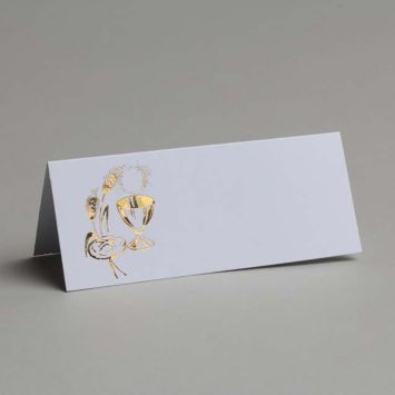 Carte de Table Communion - Calice Doré