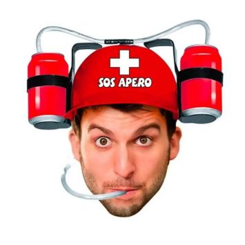 Casque Anti Soif - SOS APERO rouge | jourdefete.com