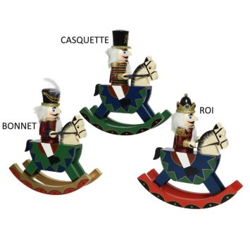 Casse-Noisette en bois sur son cheval à bascule - 35 cm - Modèle au Choix