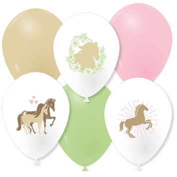 6 ballons en latex - Diamètre 30 cm - Cavaliers de l'Horizon