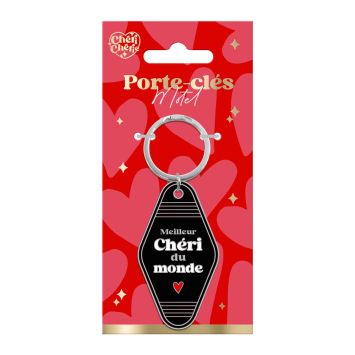 Porte-clés motel Meilleur Chéri du monde Saint-Valentin | jourdefete.com
