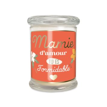 Bougie en verre Mamie d’amour tu es formidable, fête des grands-mères | jourdefete.com