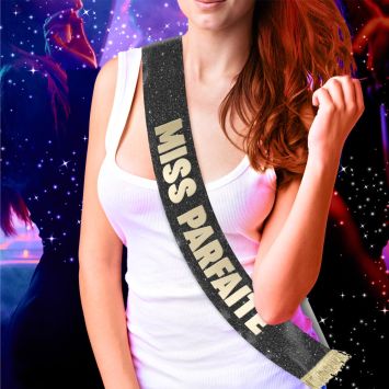 Écharpe de Miss à paillettes humoristique - Collection Girls Club - Modèle au choix