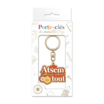 Porte-clés à paillettes - Collection Merci pour cette année - Modèle au choix