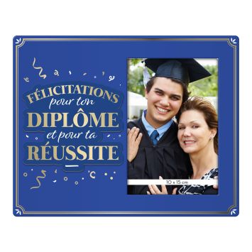 Cadre photo "Félicitations pour ton diplôme" - Collection Diplôme en poche - Modèle au choix