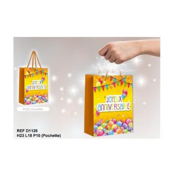 Pochette Cadeau "Joyeux Anniversaire" Festif - Petit Modèle