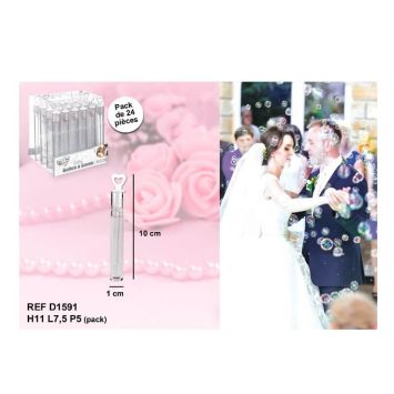 24 Tubes à Bulle Cœur 