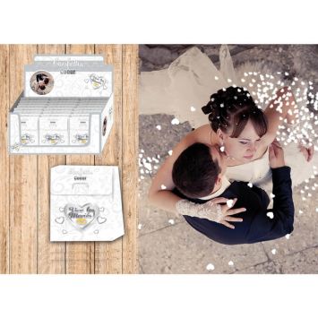 Confettis coeurs blancs pour sortie de cérémonie