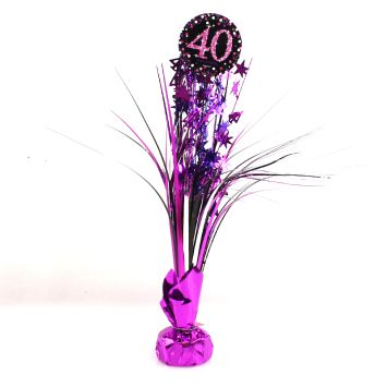 Centre de Table Palmier 40 Ans - Violet / Rose