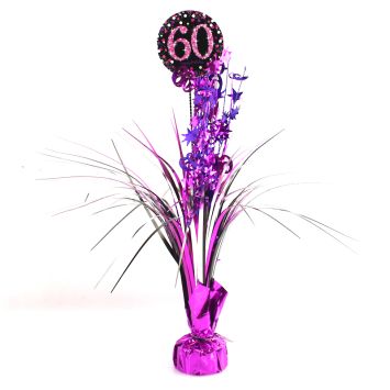 Centre de Table Palmier 60 Ans - Violet / Rose