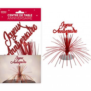 Centre de table "Joyeux Anniversaire" - Couleur au choix