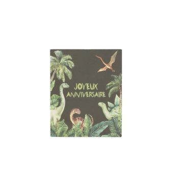 10 sachets "Joyeux Anniversaire" en papier avec stickers - 13 x 16 cm - Collection Dinosaures