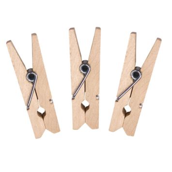 12 Petites Pinces en Bois - Naturel