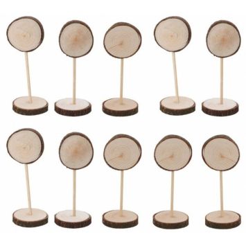10 marque-places rondin de bois sur tige de 13,5 cm | jourdefete.com