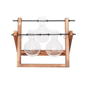 3 vases sur support en bois | jourdefete.com