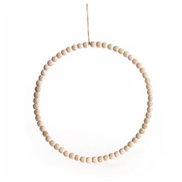 Anneau de perles en bois diamètre 26 cm | jourdefete.com