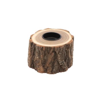 rondin de bois porte bougie