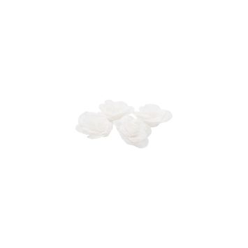 4 roses blanches effet lin