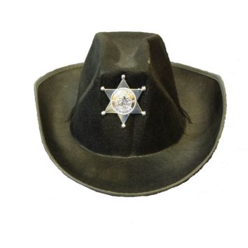 chapeau de shérif noir pour adulte | jourdefete.com