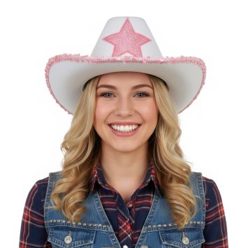Chapeau de cow-girl avec étoile - Couleur Aléatoire