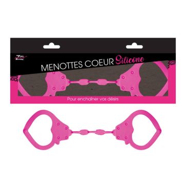 paire de menottes coeurs en silicone pour adulte | jourdefete.com