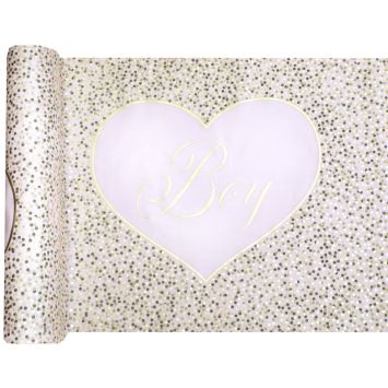 Chemin de table - 28 cm x 3 m - Collection Girl & Boy - Couleur au choix