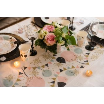 Chemin de table célébration multicolore - Paillettes 