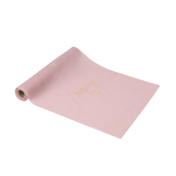 Chemin de table en mousseline - 28 cm x 5 m - Collection Baptême Blanc et Or - Couleur au choix