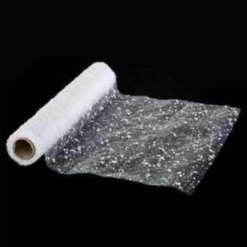 Chemin de Table en Organza avec Neige Floquée | jourdefete.com