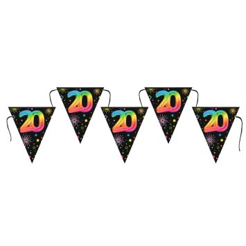 Banderole de 7 fanions pour anniversaire - 3 m - Collection Festicolor - Âge au choix