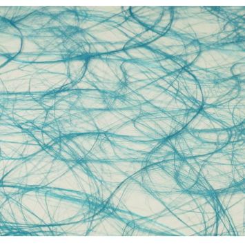 Chemin de Table Intissé 30 cm x 25 M - Turquoise - Vagues
