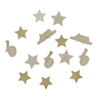 50 décorations en papier à parsemer - Collection Gold'n Age - Âge au choix