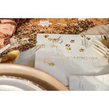 50 décorations en papier à parsemer - Collection Gold'n Age - Âge au choix