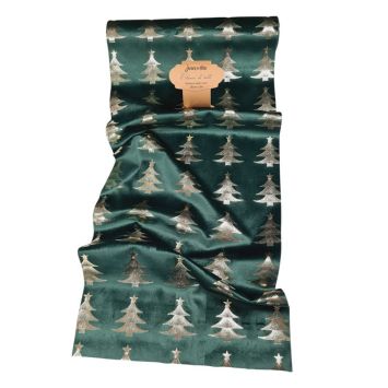 Chemin de table Velours - 28 cm x 3 m - Sapin - Noël Nature