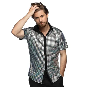 Craquez pour cette chemise Diamond à sequins argentés | jourdefete.com